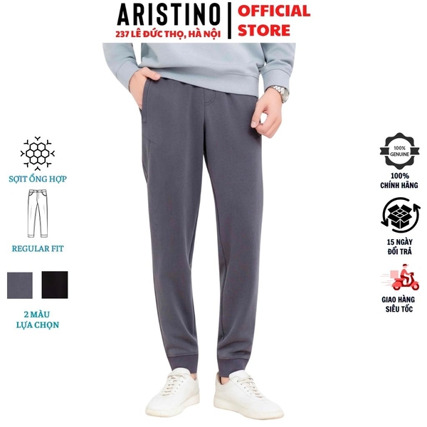 Quần Jogger nam quần rời Aristino APA001BH0 Màu Đen 41; Xám đậm 41