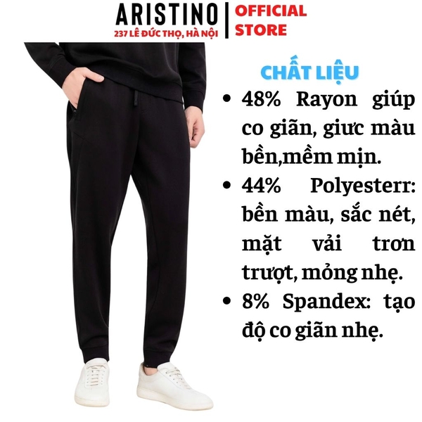 Quần Jogger nam quần rời Aristino APA001BH0 Màu Đen 41; Xám đậm 41