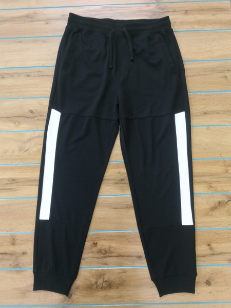Quần Jogger Nam OWEN JG23288 Màu Đen Phối Trắng Dáng Regular Fit Chất Liệu Visco