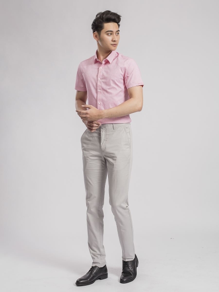 Quần Kaki Nam Arisitino AKKR03 Màu Xám 118 Dáng Slim Fit Chất Liệu Cotton