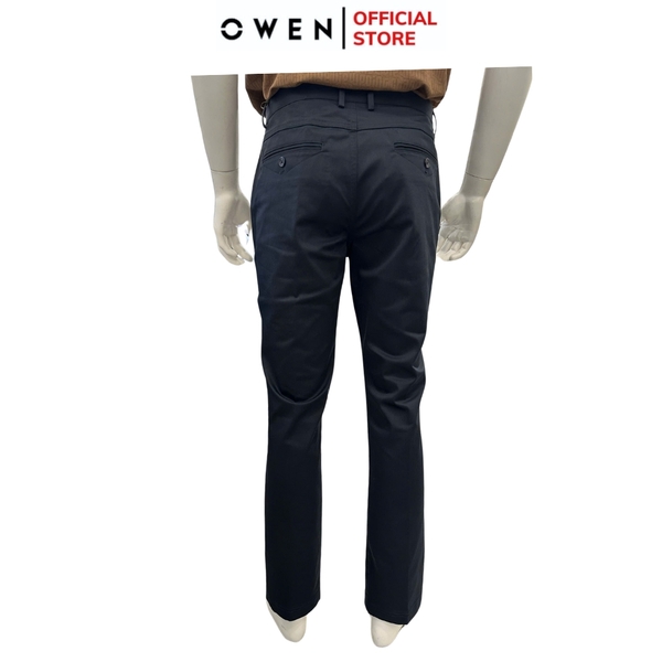 Quần Kaki Nam Owen QKR251277 màu xanh tím than dáng suông ông đứng Regular fit chất liệu poly recycled (Renu)