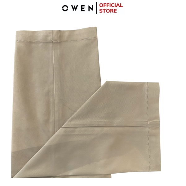 Quần kaki nam Owen QKR251279 màu be dáng suông regular fit chất liệu poly recycle (renu)