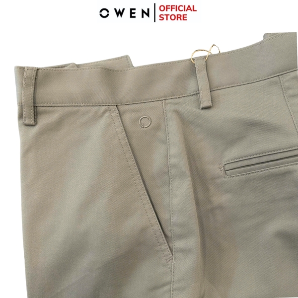 Quần kaki nam Owen QKR251279 màu be dáng suông regular fit chất liệu poly recycle (renu)