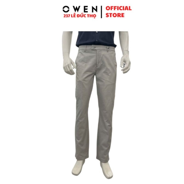 Quần Kaki Nam Owen QKR261000 Xám Nhạt Regular Fit Cotton Spandex