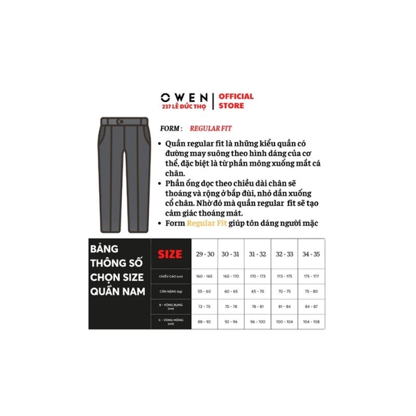 Quần Kaki Nam Owen QKR261000 Xám Nhạt Regular Fit Cotton Spandex