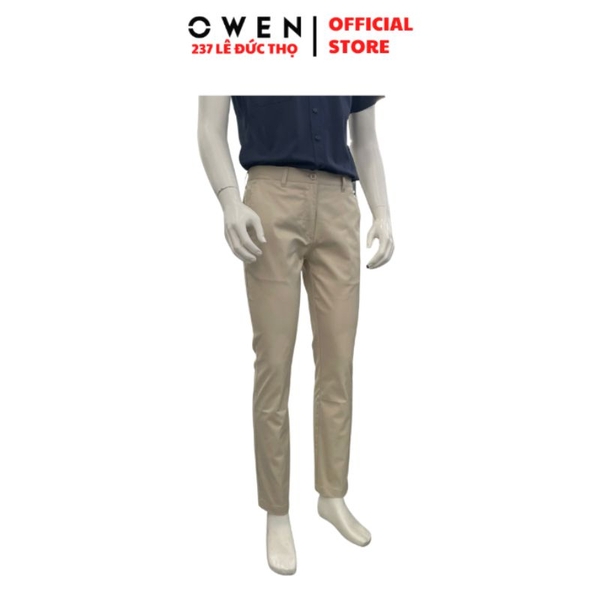 Quần Kaki Nam Owen QKR261006 Be Nhạt Regular Fit Renu