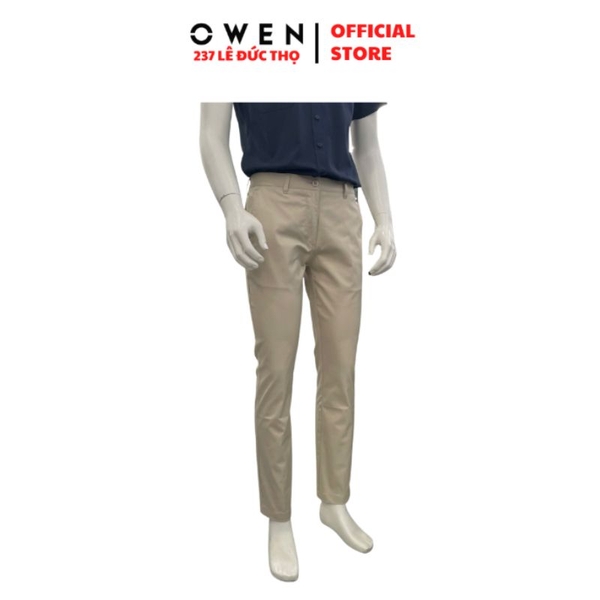 Quần Kaki Nam Owen QKR261006 Be Nhạt Regular Fit Renu