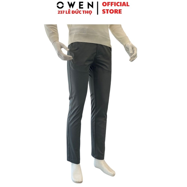 Quần Kaki Nam Owen QKRT263509 – Xám Đậm Regular Fit Cạp Tăng Đơ vải polyester