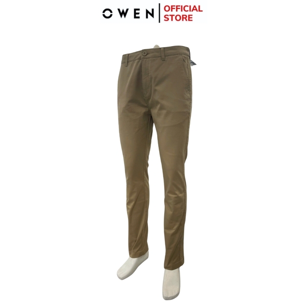 Quần Kaki Nam Owen QKS251273 màu vàng dáng ôm slim fit Chất liệu CVC Spandex
