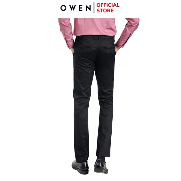 Quần Kaki Nam Owen QKSL231310 (QKSL220497) màu đen dáng ôm slim fit chất liệu cotton mềm mát