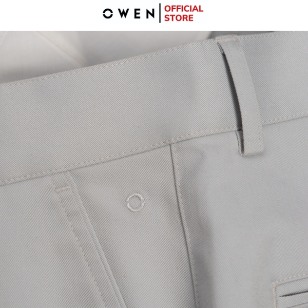 Quần Short Nam Owen SK251250 sóc kaki màu xám nhạt dáng suông regular fit chất liệu poly recycled (Renu)