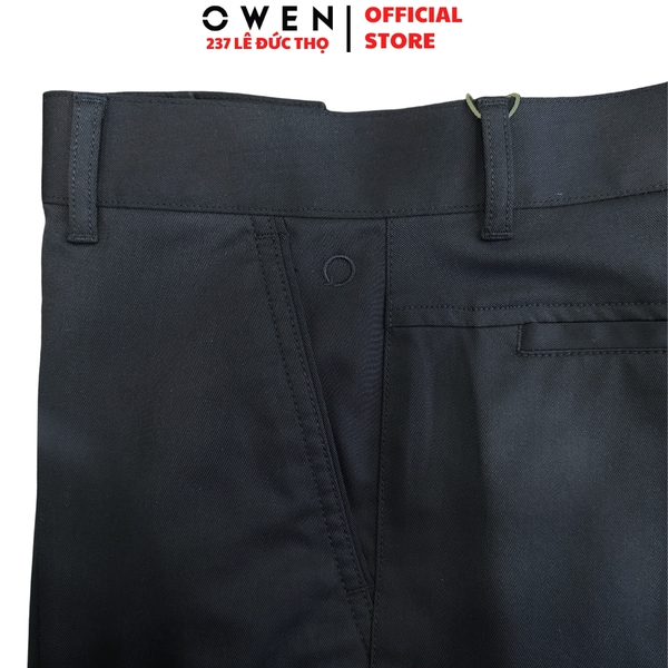 Quần kaki nam Owen QKR256108 màu xanh tím than dáng suông regular fit chất liệu polyester Rayon