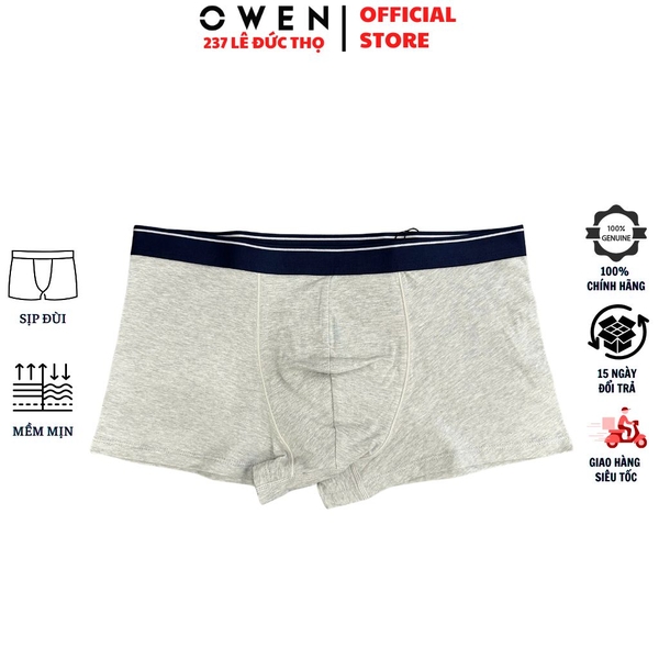 Quần Lót Nam Owen QLB242520 Boxer Màu Xám Cotton Spandex