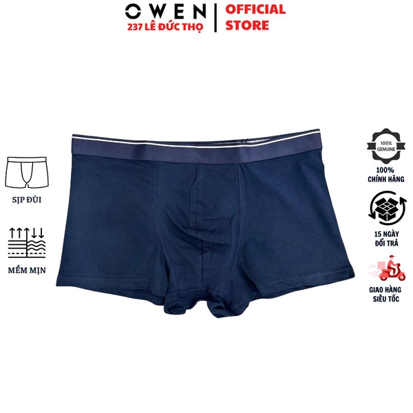 Quần Lót Nam Owen QLB242521 Boxer Xanh Tím Than Cotton Spandex