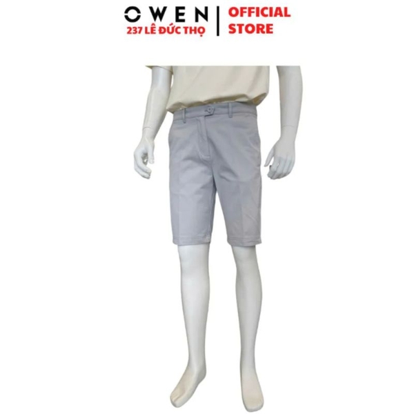 Quần Short Kaki Nam Owen SK261012 Xám Nhạt Slim Fit Cotton Spandex