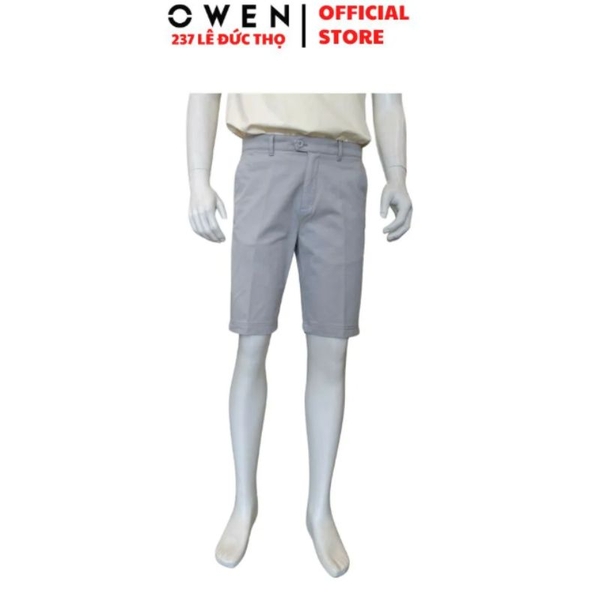 Quần Short Kaki Nam Owen SK261012 Xám Nhạt Slim Fit Cotton Spandex