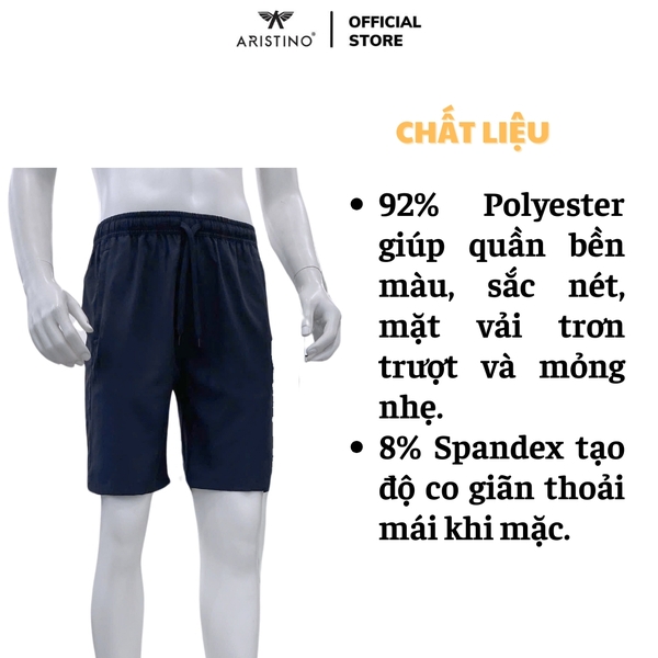 Quần Short Nam Aristino ASO112AS3 sóc thể thao màu xanh tím than 305