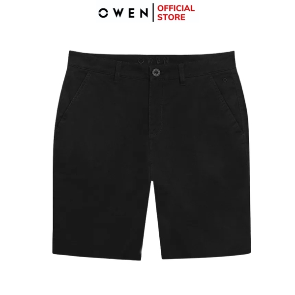 Quần Short Nam Owen SK241231 màu đen dáng ôm slim fit chất liệu cotton