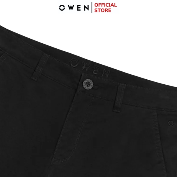 Quần Short Nam Owen SK241231 màu đen dáng ôm slim fit chất liệu cotton