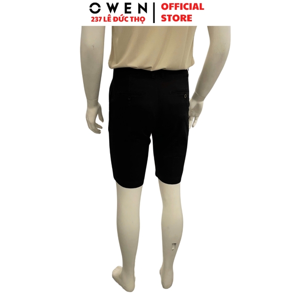 Quần Short Nam Owen SK261015 sóc kaki màu đen dáng ôm slim fit chất liệu cotton spandex