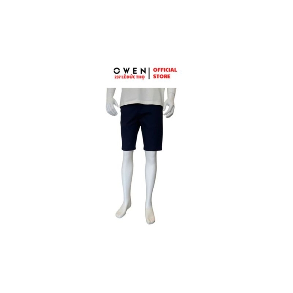 Quần Short Kaki Nam Owen SK261016 Xanh Tím Than Slim Fit Cotton Spandex