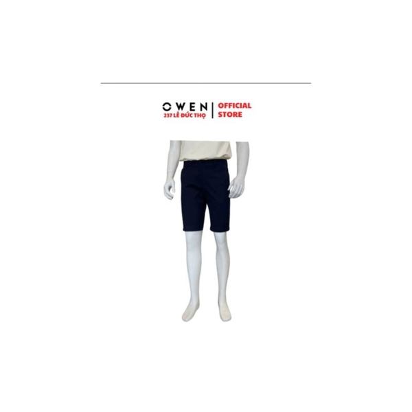 Quần Short Kaki Nam Owen SK261016 Xanh Tím Than Slim Fit Cotton Spandex