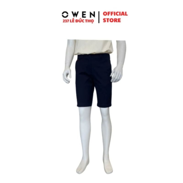 Quần Short Kaki Nam Owen SK261016 Xanh Tím Than Slim Fit Cotton Spandex