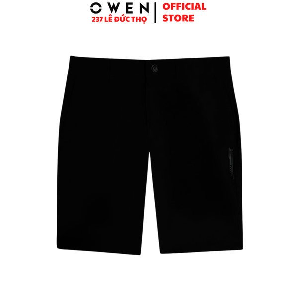 Quần Short Nam Owen SS252402 Sóc thể thao màu đen dáng Sport Life Chất liệu Polyspun spandex