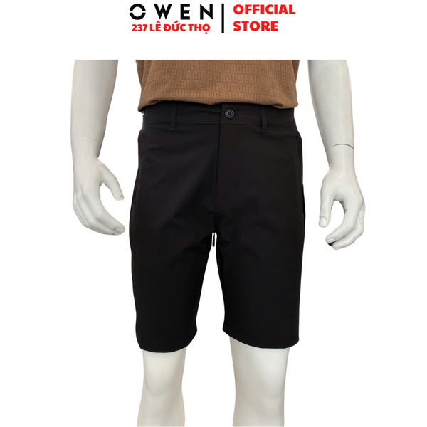 Quần Short Nam Owen SS252402 Sóc thể thao màu đen dáng Sport Life Chất liệu Polyspun spandex