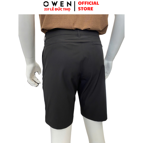 Quần Short Nam Owen SS252402 Sóc thể thao màu đen dáng Sport Life Chất liệu Polyspun spandex