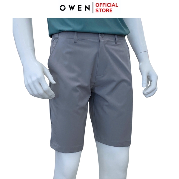 Quần short Nam Owen SS252403 sóc thể thao màu xám nhạt dáng Sport life chất liệu polospun spandex