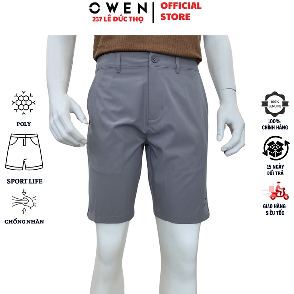Quần Short Nam Owen SS252404 Sóc thể thao màu xám dáng Sport Life Chất liệu Polyspun spandex
