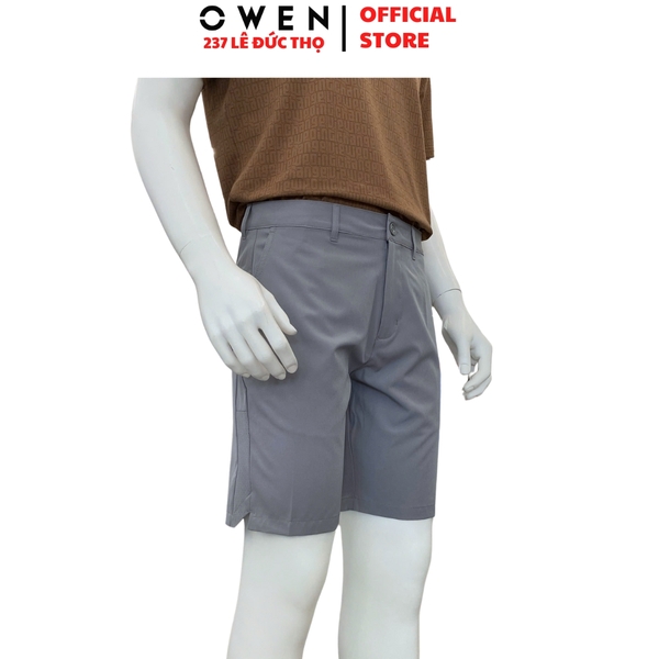 Quần Short Nam Owen SS252404 Sóc thể thao màu xám dáng Sport Life Chất liệu Polyspun spandex