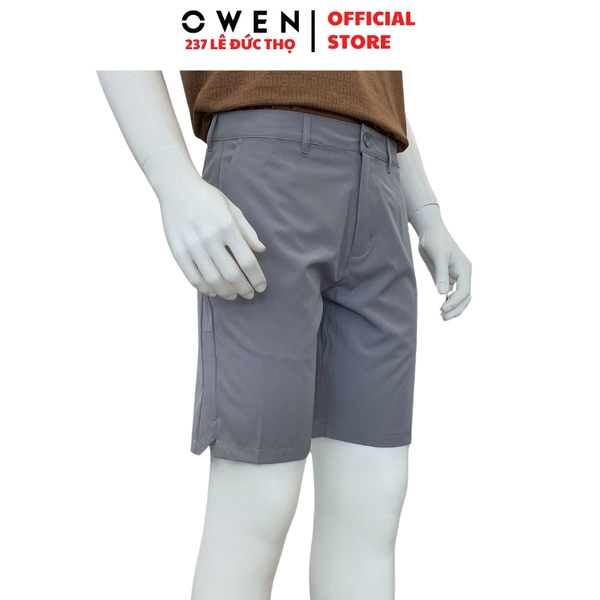 Quần Short Nam Owen SS252404 Sóc thể thao màu xám dáng Sport Life Chất liệu Polyspun spandex