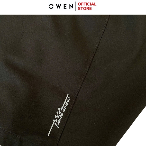 Quần short Nam Owen SS252405 sóc thể thao màu đen dáng Sport life chất liệu polospun spandex