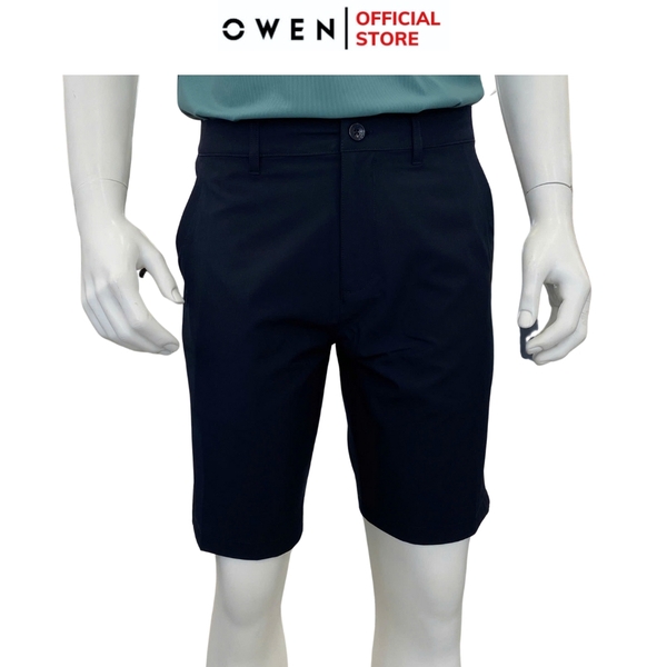 Quần short Nam Owen SS252407 sóc thể thao màu xanh tím than dáng Sport life chất liệu polospun spandex