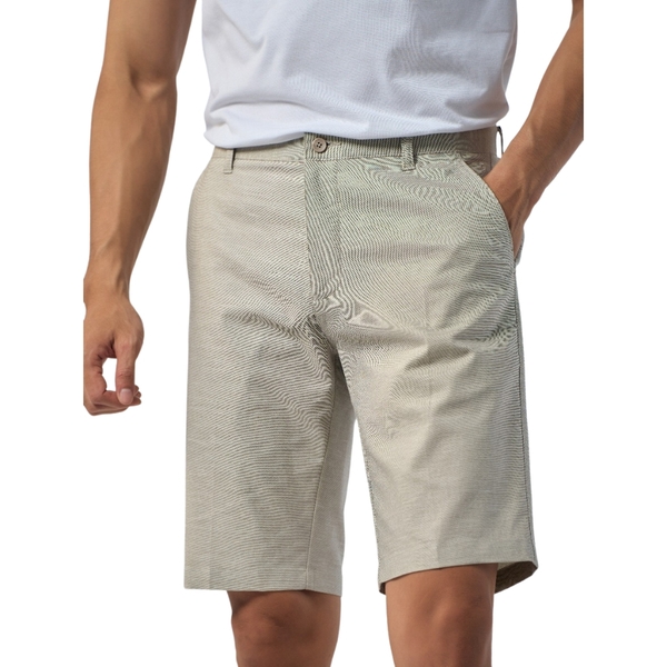 Quần short âu nam Owen ST231274 màu be trơn dáng slim fit vải cotton