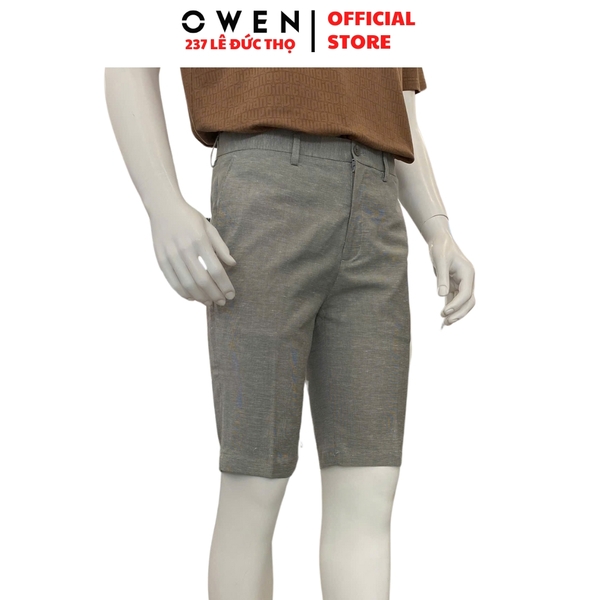 Quần Short Nam Owen ST252515 sóc âu màu xám xanh dáng ôm Trendy chất liệu Rayon spandex