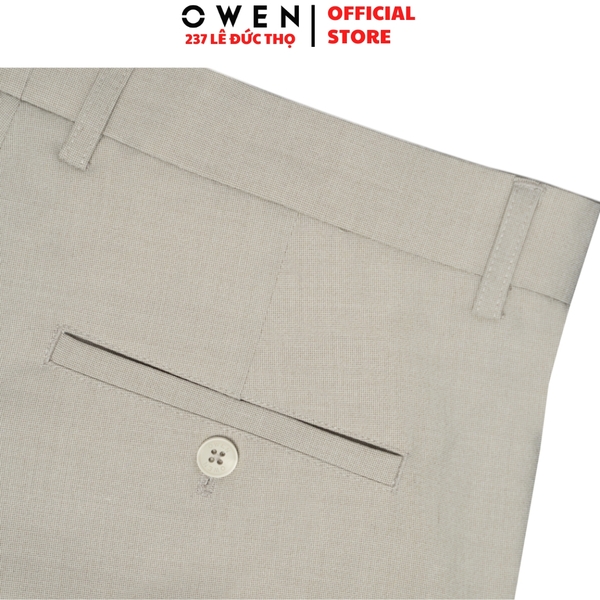 Quần Short Nam Owen ST252517 sóc âu màu be nhạt dáng ôm Trendy chất liệu Rayon spandex