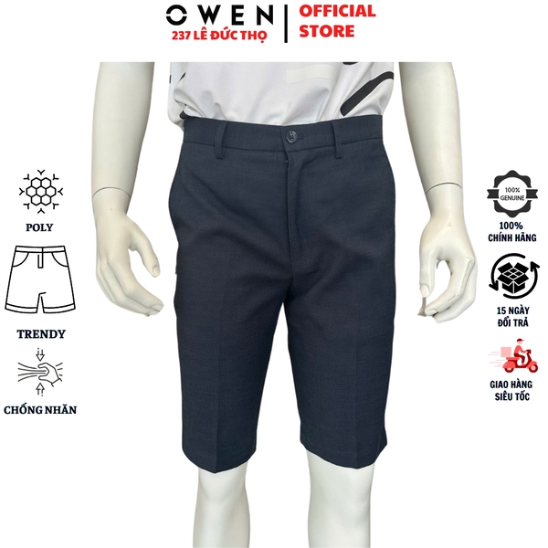 Quần Short Nam Owen ST252520 sóc âu màu xanh tím than dáng ôm Trendy chất liệu Rayon spandex