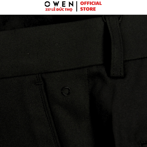 Quần Short Nam Owen SV252492 sóc âu màu đen dáng J-form chất liệu Polyester