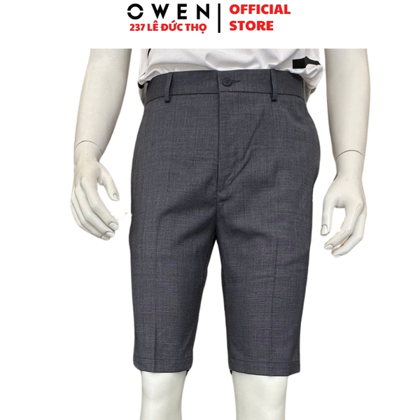 Quần Short Nam Owen SV252495 sóc âu màu xám xanh dáng ôm Trendy chất liệu Rayon spandex