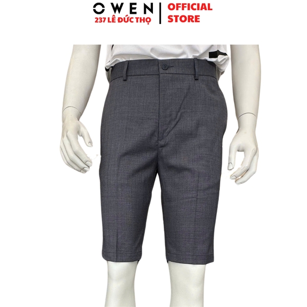Quần Short Nam Owen SV252495 sóc âu màu xám xanh dáng ôm Trendy chất liệu Rayon spandex