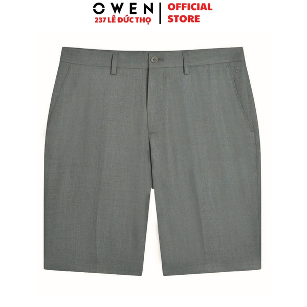 Quần Short Nam Owen SV252505 sóc âu màu rêu dáng trendy fit ôm vừa chất liệu nano
