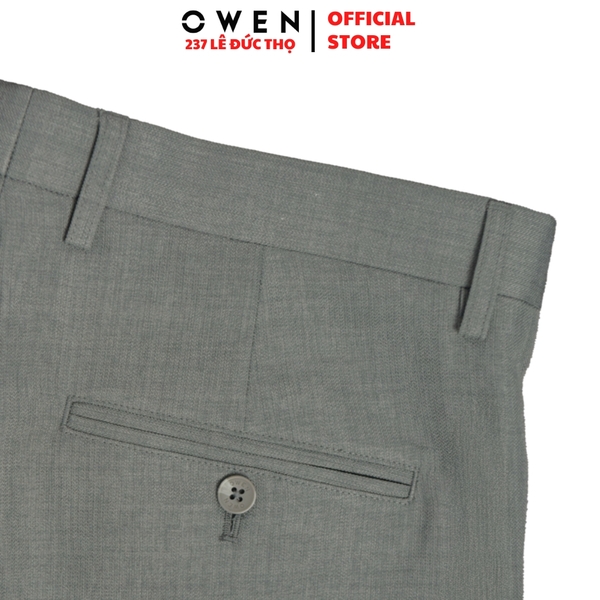 Quần Short Nam Owen SV252505 sóc âu màu rêu dáng trendy fit ôm vừa chất liệu nano