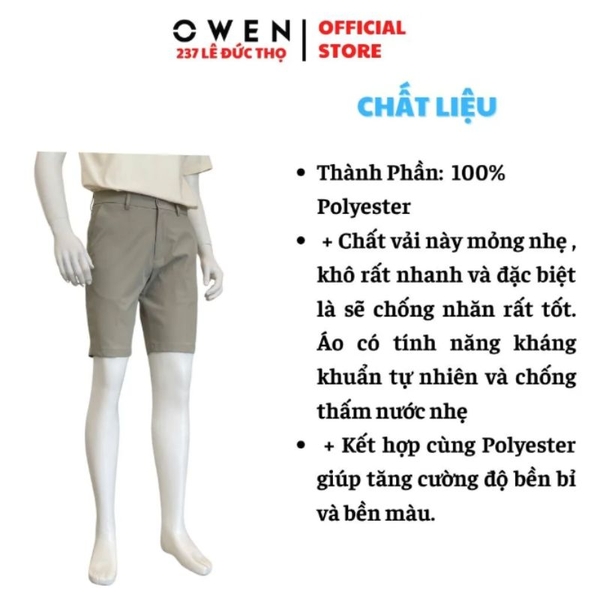 Quần Short Nam Owen SV263019 Màu Rêu J-Form 100% Polyester