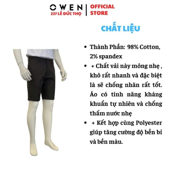 Quần Short Nam Owen SV263022 Xám Đậm J-Form 100% Polyester