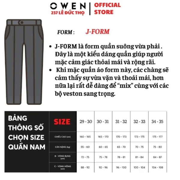 Quần Short Nam Owen SV263022 Xám Đậm J-Form 100% Polyester