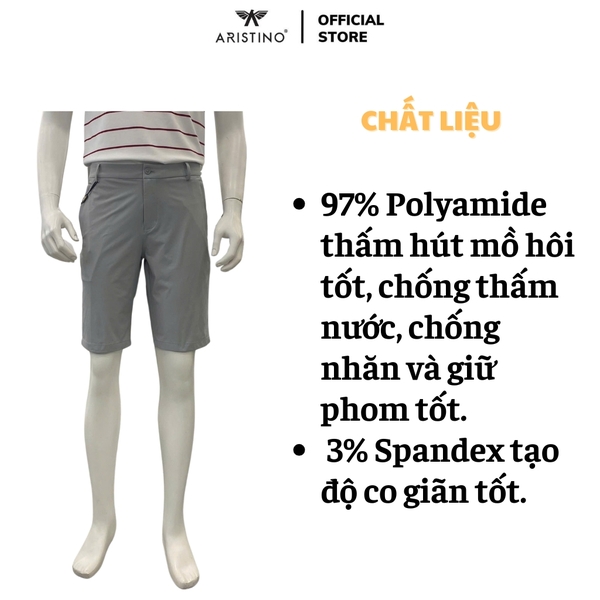 Quần Short Nam Aristino ASO038AS2 Sóc thể thao Màu: Xám 2