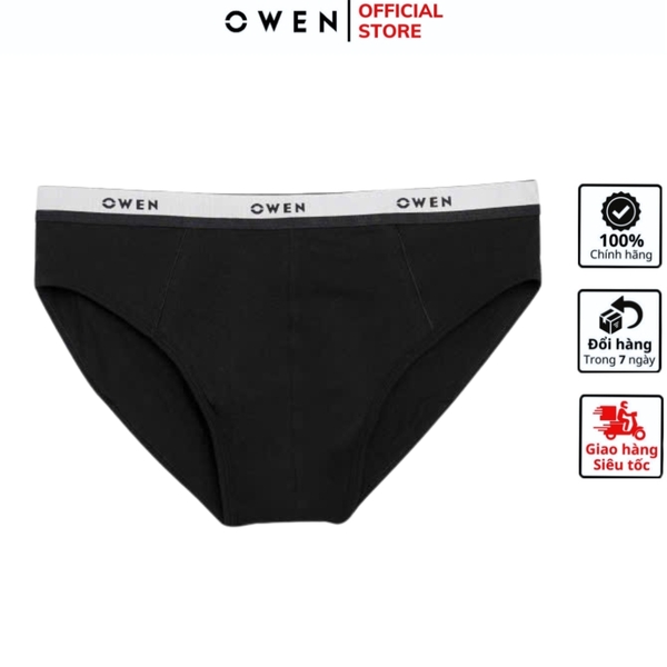 Quần Lót Nam Owen QLR242517 màu đen kiểu dáng sịp tam giác Chất liệu cotton